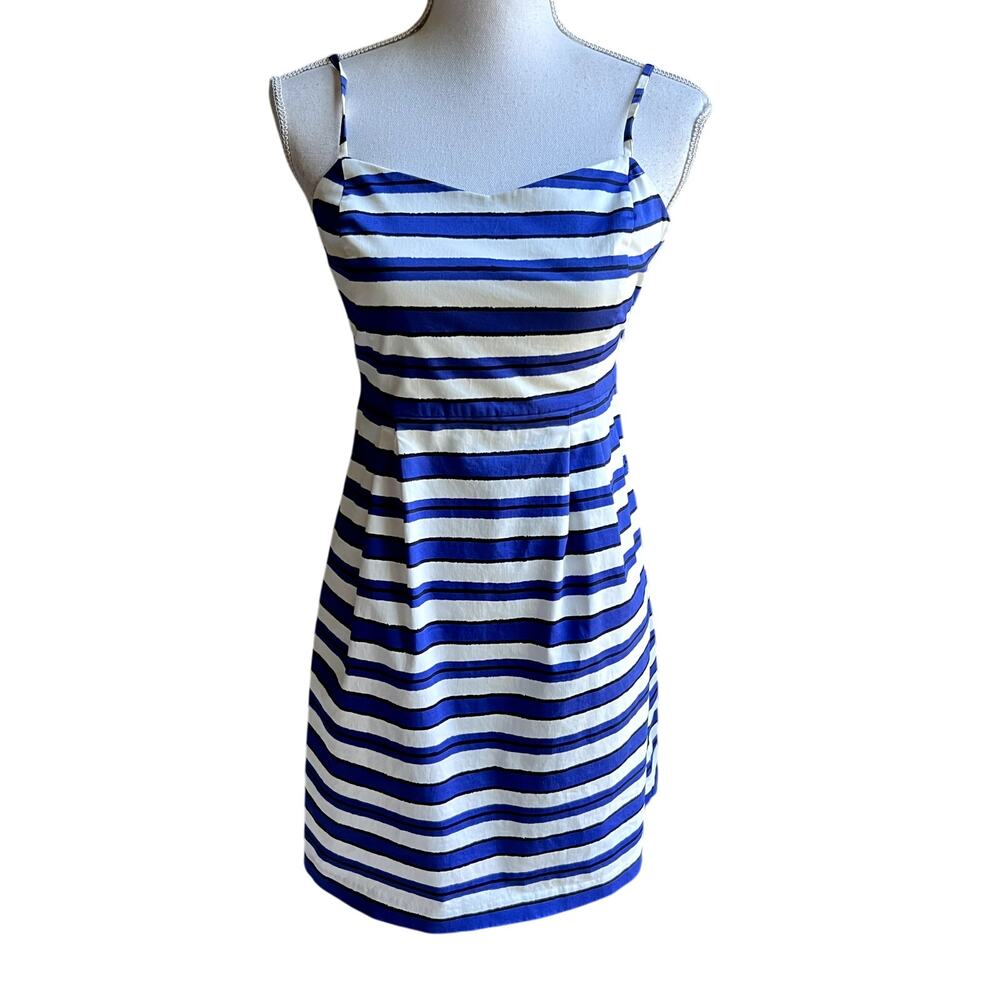 Gap blue & white striped sateen summer dress size S